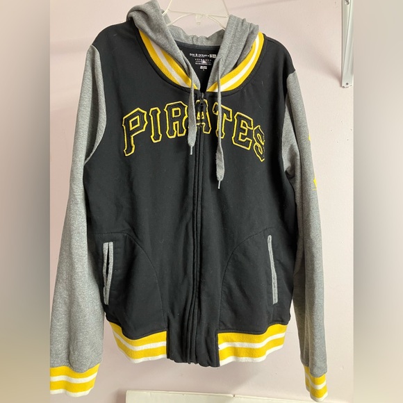 5th & Ocean Tops - MLB Pittsburgh Pirates Hoodie, Women’s, Size L, Black/Gray